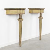 Paire de consoles murales italiennes anciennes, en bois scul… (photo 3)