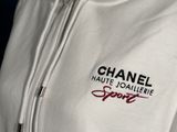 chanel haute toilerie sport zip up hoodie in white