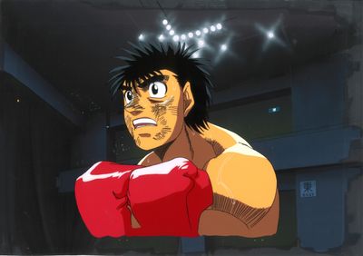 une image animée représentant un homme sur un ring de boxe