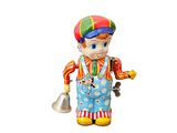 a figurine of a clown with a bell on a white background