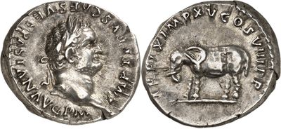 a close up of a silver coin with an image of a man on a horse