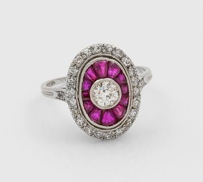bague ancienne en rubis et diamants