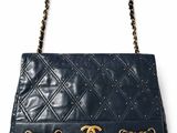 chanel navy blue quilted lambskin quilted lambskin shoulder bag