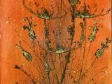 an image of a painting of a bunch of plants on a wall