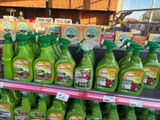 many different types of cleaning products on display in a store