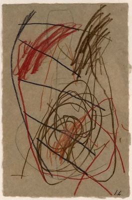 une image représentant un dessin d'un objet rouge et noir sur une feuille de papier