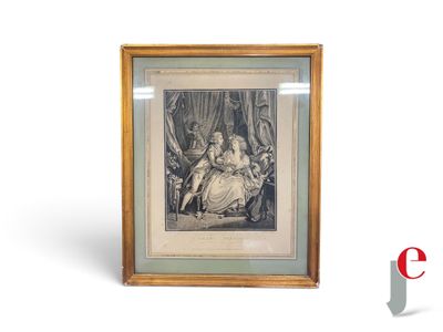 un dessin représentant une femme et un enfant assis sur une chaise