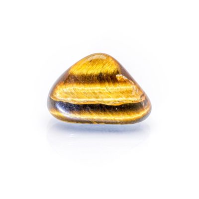yellow tiger eye stone on a white background