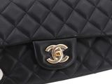 chanel black quilted lambskin double flap bag