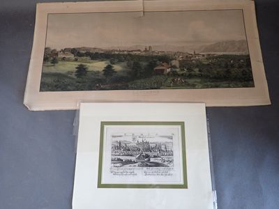 Vue de LAUSANNE (Suisse) - XIX ème siècle, gravure couleur, …