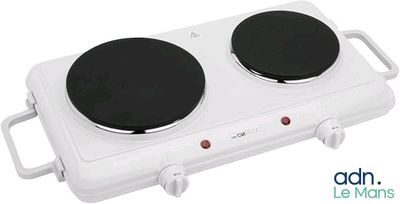 a close up of a stove top with two burners on it