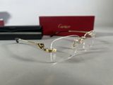 cartier eyeglasses in gold with clear lenses and case