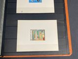 two framed pictures of a man and a woman on a table