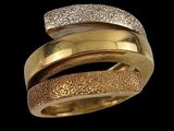 two gold and silver rings with diamonds on a black background