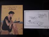 le dessin d'une femme assise sur une chaise à côté du dessin d'un homme
