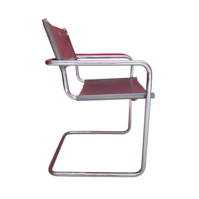 MATTEO GRASSI (1927 - 2001) Fauteuil en cuir gris à structur…