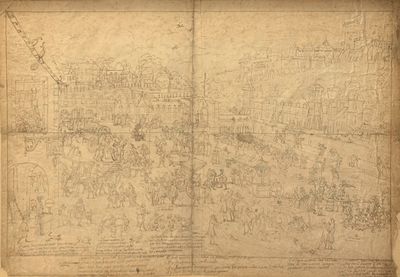 ECOLE FRANCAISE XVIIIe. Original DESSIN à la plume sur une p…