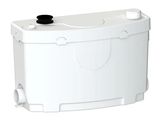 boîte de rangement en plastique blanche avec un couvercle noir, sur fond blanc