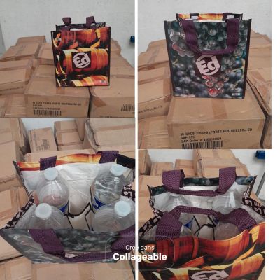 several pictures of a bag with a mickey mouse design on it