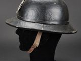 a close up of a helmet on a mannequin head