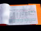a close up of a book with a lot of writing on it