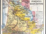 an old map of france showing the regions of france and france