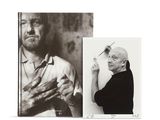 photographie en noir et blanc d'un homme avec une cigarette et une image d'un homme avec une cigarette