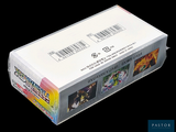 a white box with a picture on it on a black background