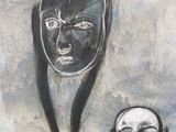 a painting of a man and a woman in a bowl