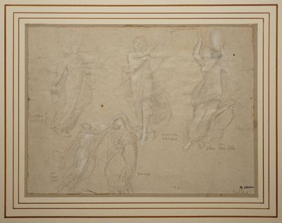 LEHMANN Henri, 1814-1882, Danseuses, Feuille d'étude à la mi… - Photo 1