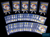a lot of pokemon cards on a black background
