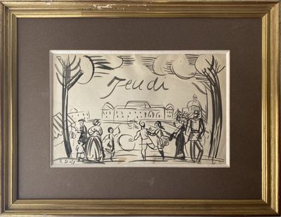an image of a drawing of a group of people standing in front of a building