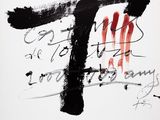 a black and white poster with a cross on it