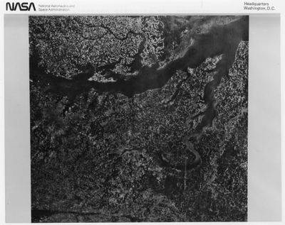 une vue aérienne du fleuve Mississippi et le fleuve Mississippi vu de l'espace