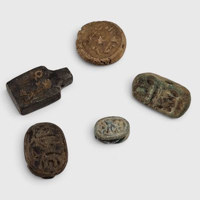 un groupe composé de quatre scarrits anciens et de deux scarrits