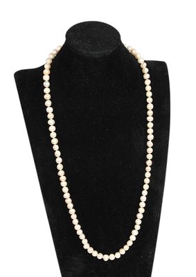 COLLIER DE PERLES de culture d'eau douce rosées (diamètres e…