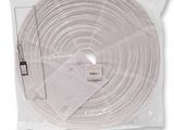 a close up of a roll of white electrical wire on a white background