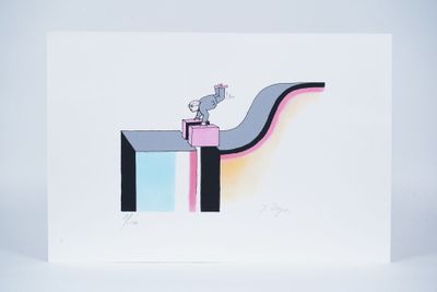 a white card with a bird sitting on top of a table