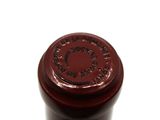 a close up of a wine bottle with a label on it