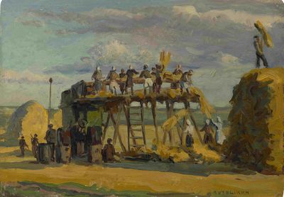SERGEI LUCHISHKIN (1902–1989) Threshing, Borisoglebsk