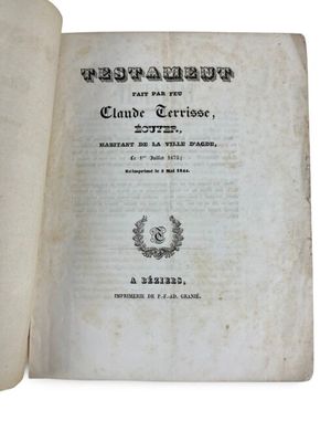 an old book with a black and white title on it