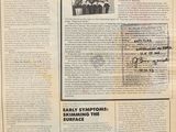 an old newspaper with a black and white photo of a group of people