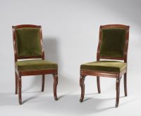 Paire de chaises en acajou et placage d'acajou, les pieds an…