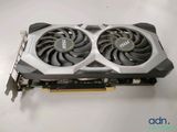 a close up of a video card with two fans on it