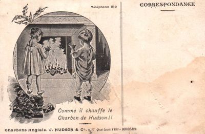 CPA : Charbons Anglais J. Hudson & C° 17 Quai Louis XVIII Bordeaux. (p