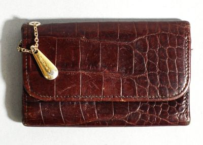 LANCEL Porte carte en cuir marron