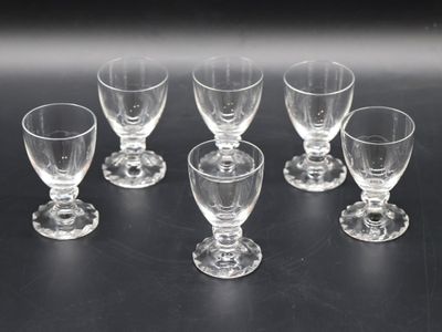 DAUM, Ensemble de 6 verres à porto, cristal taillé, modèle F…