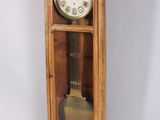 a clock that is sitting on the wall in the room