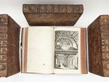 an open book with a picture of a man on it