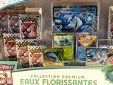 display case of pokemon trading cards and trading cards for sale in a store